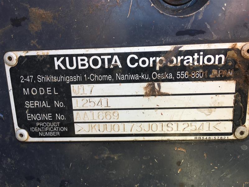Photo 2. Used Kubota U17-3 Excavator