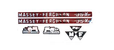 Massey Ferguson Bonnet Decal Sticker Set MF35X