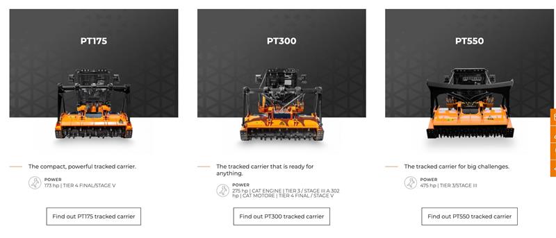 Photo 2. FAE Tracked carriers with cab and remote controlled PT175 PT300 PT500 RCU55 RCU75 RCU120