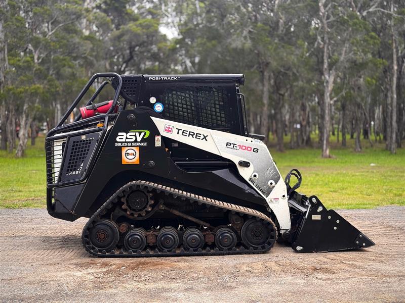 Photo 2. Terex PT100G a/c cab forestry high flow posi track skid steer loader
