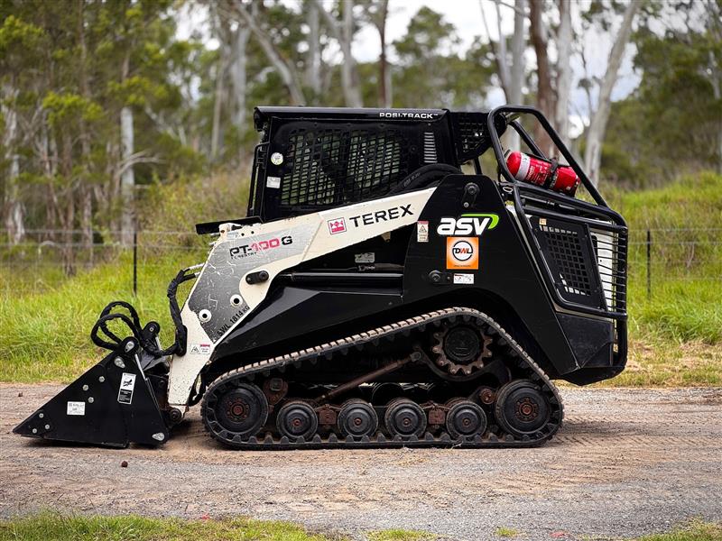 Photo 5. Terex PT100G a/c cab forestry high flow posi track skid steer loader
