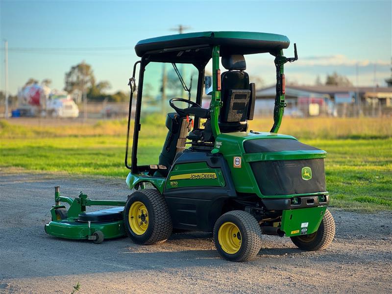Photo 3. John Deere 1570 72 4wd out front ride on diesel lawn mower