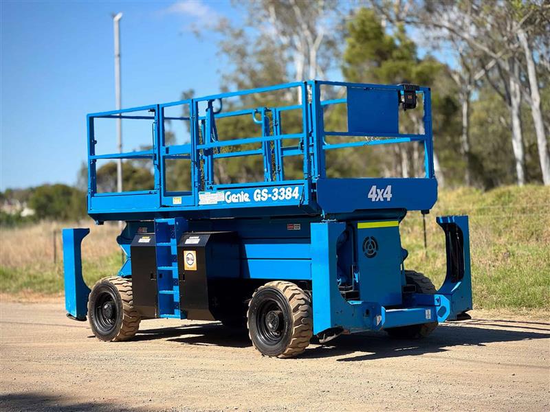 Photo 3. Genie GS3384 in cert rough terrain 12m scissor lift elevated work platform