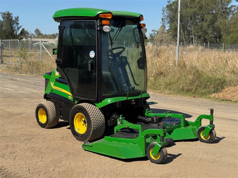 Photo 2. John Deere 1585 72inch A/C cab 4WD commercial out front ride on diesel lawn mower