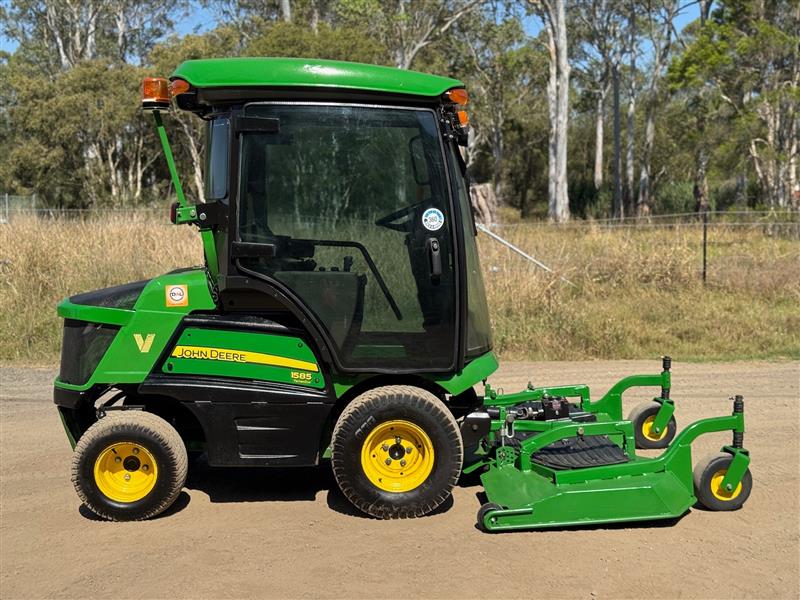 Photo 4. John Deere 1585 72inch A/C cab 4WD commercial out front ride on diesel lawn mower