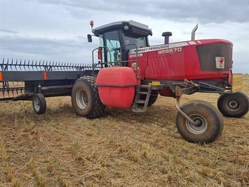 Photo 1. Massey Ferguson9870 Windrowers