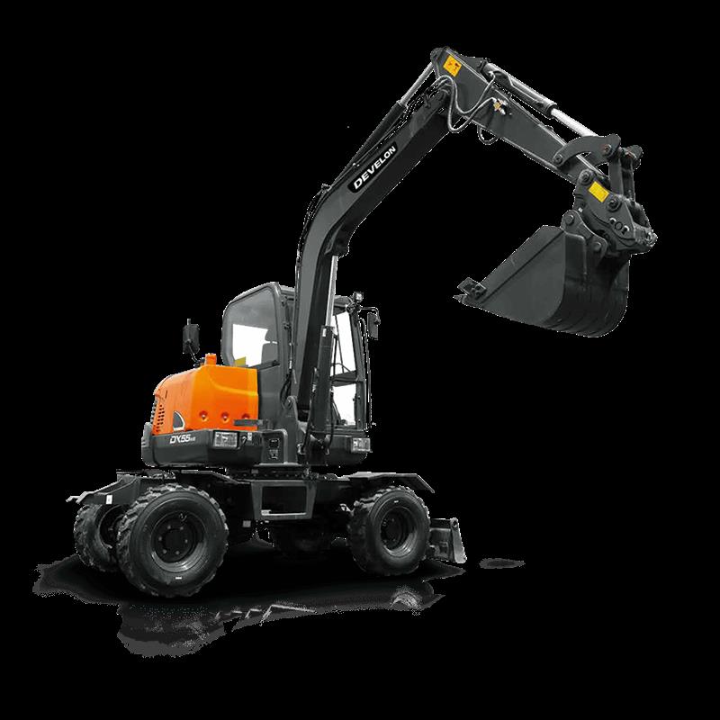 Develon DX55WE 5.5t wheeled excavator