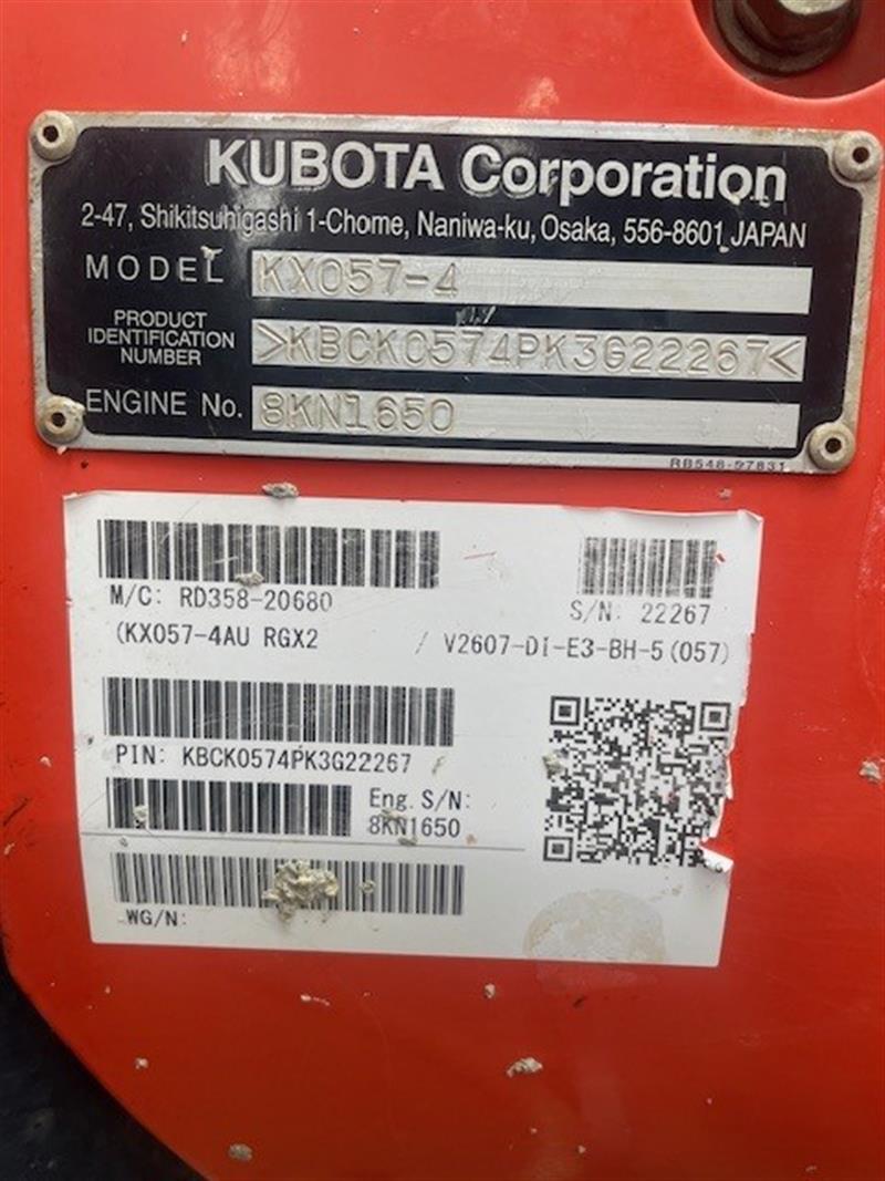 Photo 5. Kubota KX057-4HGLA excavator