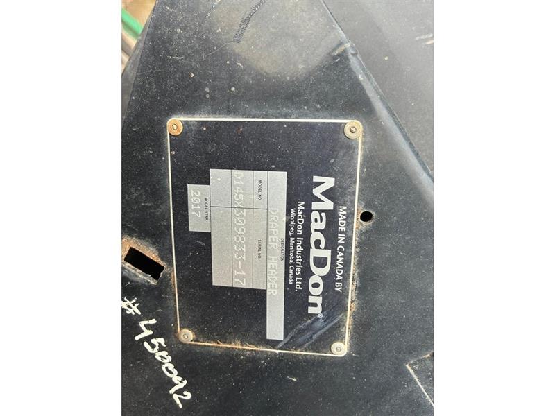 Photo 2. Macdon DXL145 harvester front