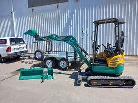 Photo 2. Lovol 1.8T excavator + trailer & 6 attachment bundle deal