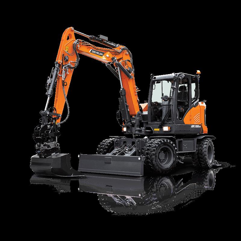 Develon DX100W-7 11.4T wheeled excavator