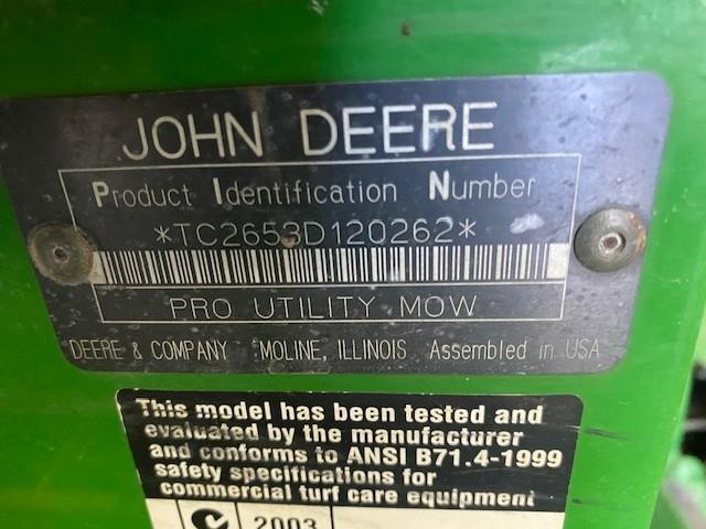 Photo 2. John Deere 2653A ride on mower